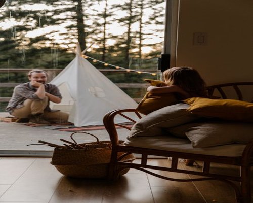 family enjoying a quiet evening at home